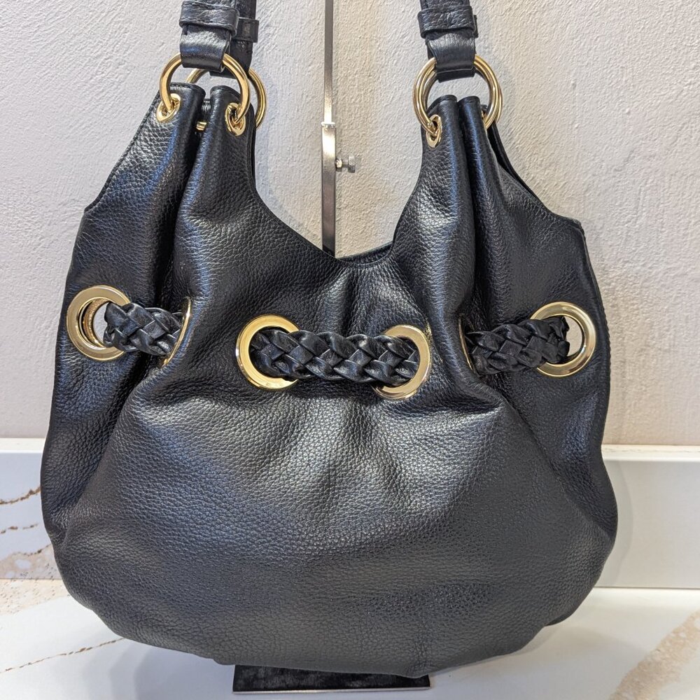 Michael Kors trendy black leather bag. EUC! No callouts! - Picture 6 of 6